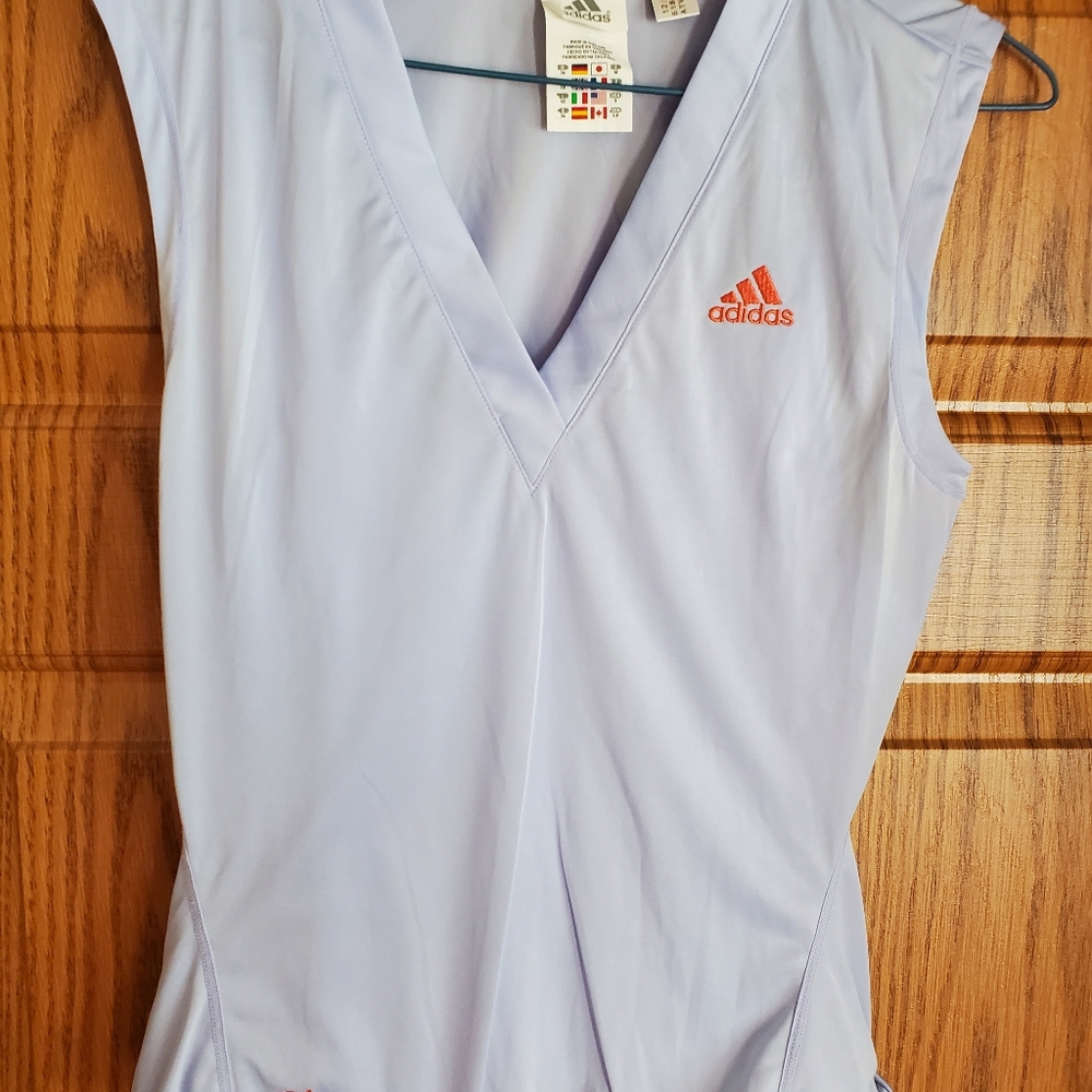 Adidas top with tank top underneath sewed into it